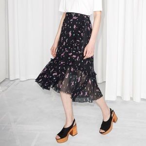 & Other Stories Floral Ruffle Wrap Skirt